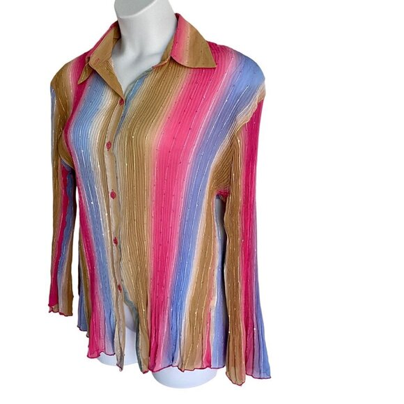 Bam Bu Women's Striped Button Up Top Size 48 XL to 2XL NEW NWT - Picture 4 of 10
